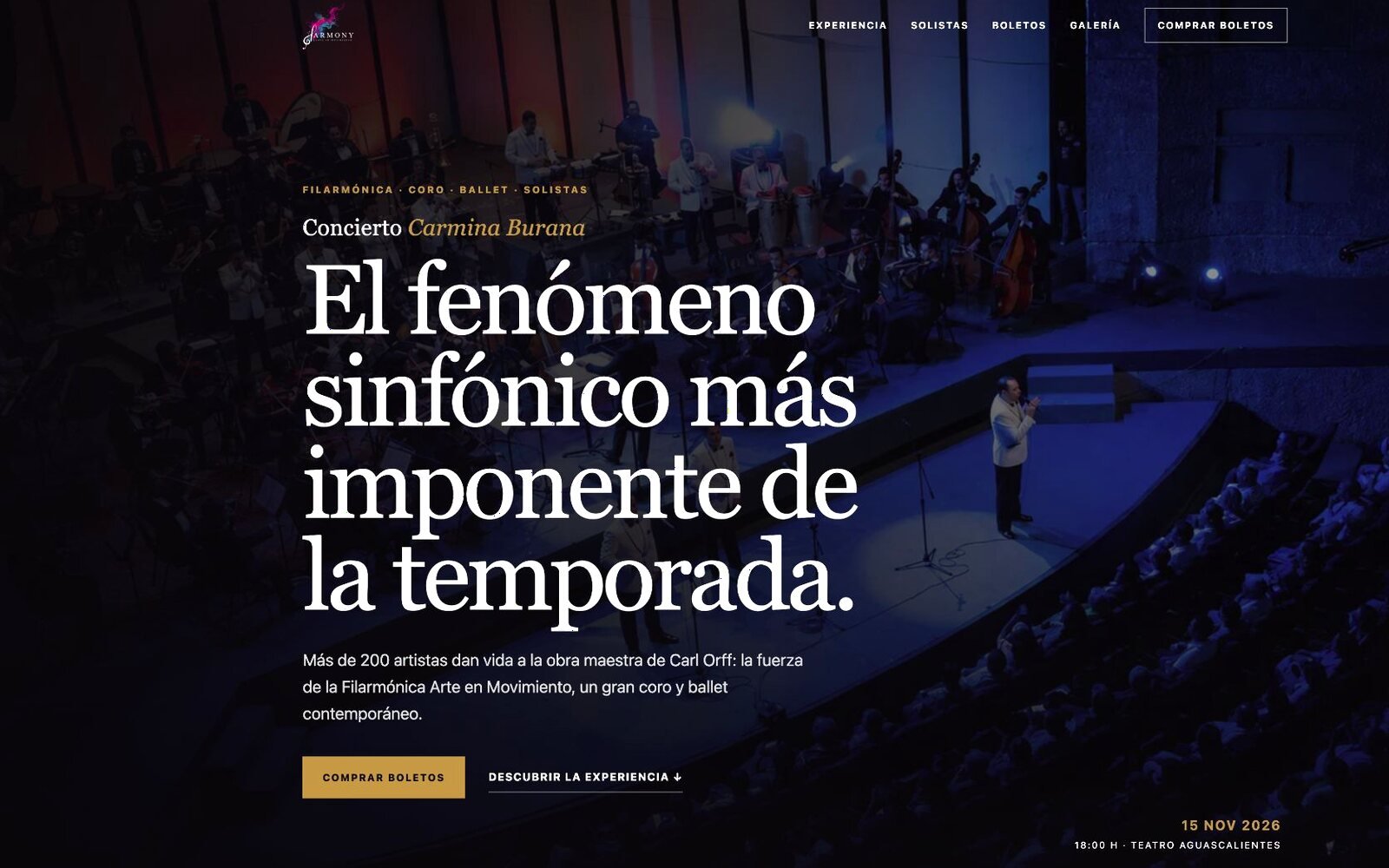 Sitio web de Harmony Arte en Movimiento